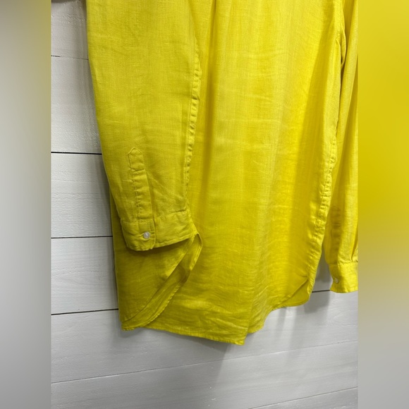 Boden • Large (12)• 100% Linen Blouse • Bright Yellow • Excellent - Picture 8 of 10